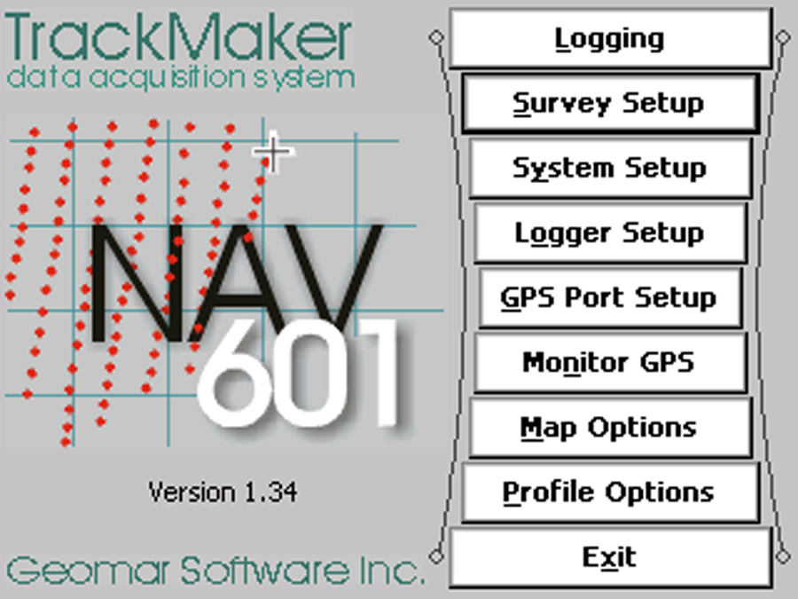 Bartington Grad-601 Nav601 Program Main Screen